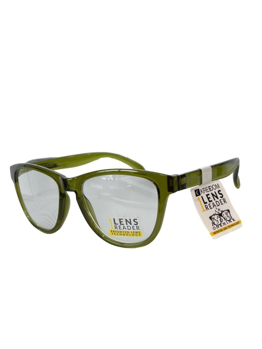 Kreedom Paisley 1 Lens Reader Glasses Green Patented Lens Technology Modern NEW